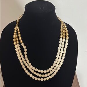 Plunder Gold and Cream Multi-Strand Necklace